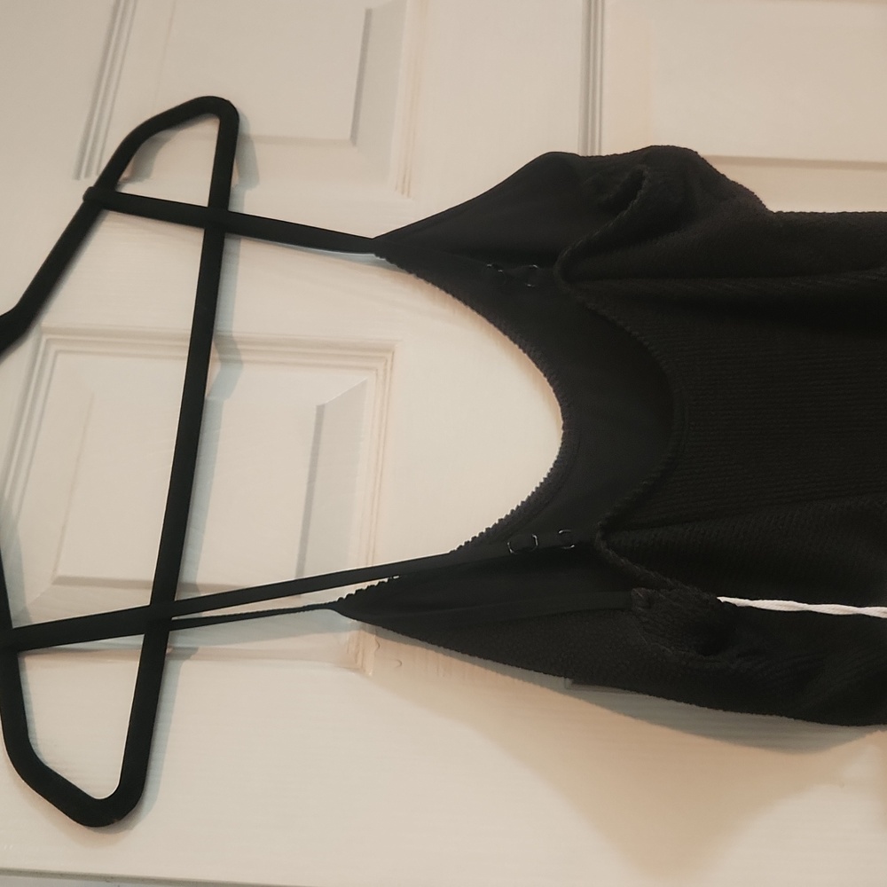 NWT Good American Sz 2X - 3X Black Knit Ribbed One Piece Swimsuit New - Picture 6 of 8